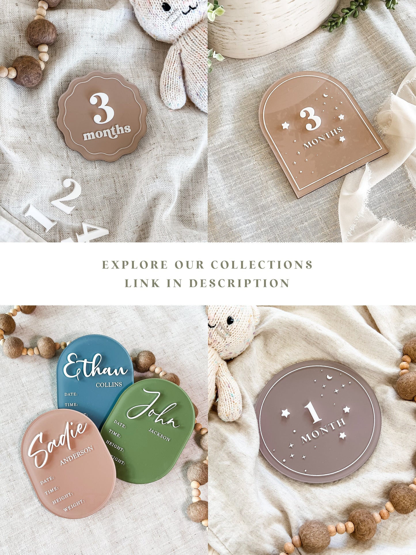 Acrylic Daisy Flower Arch Baby Monthly Milestone Sign