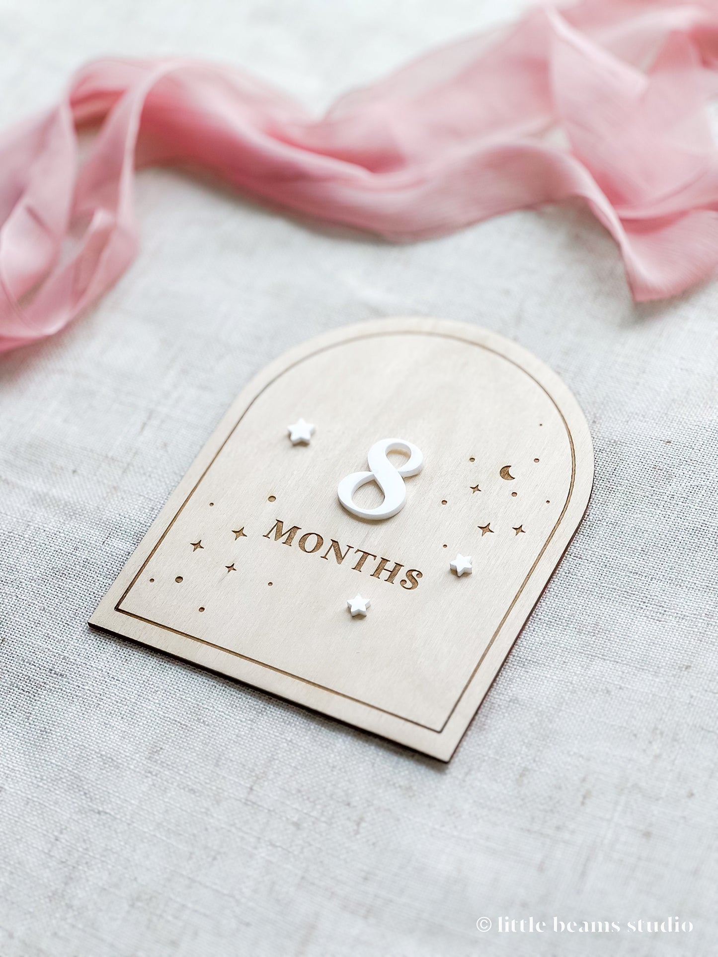 Wood Starry Night Arch Baby Milestone Cards