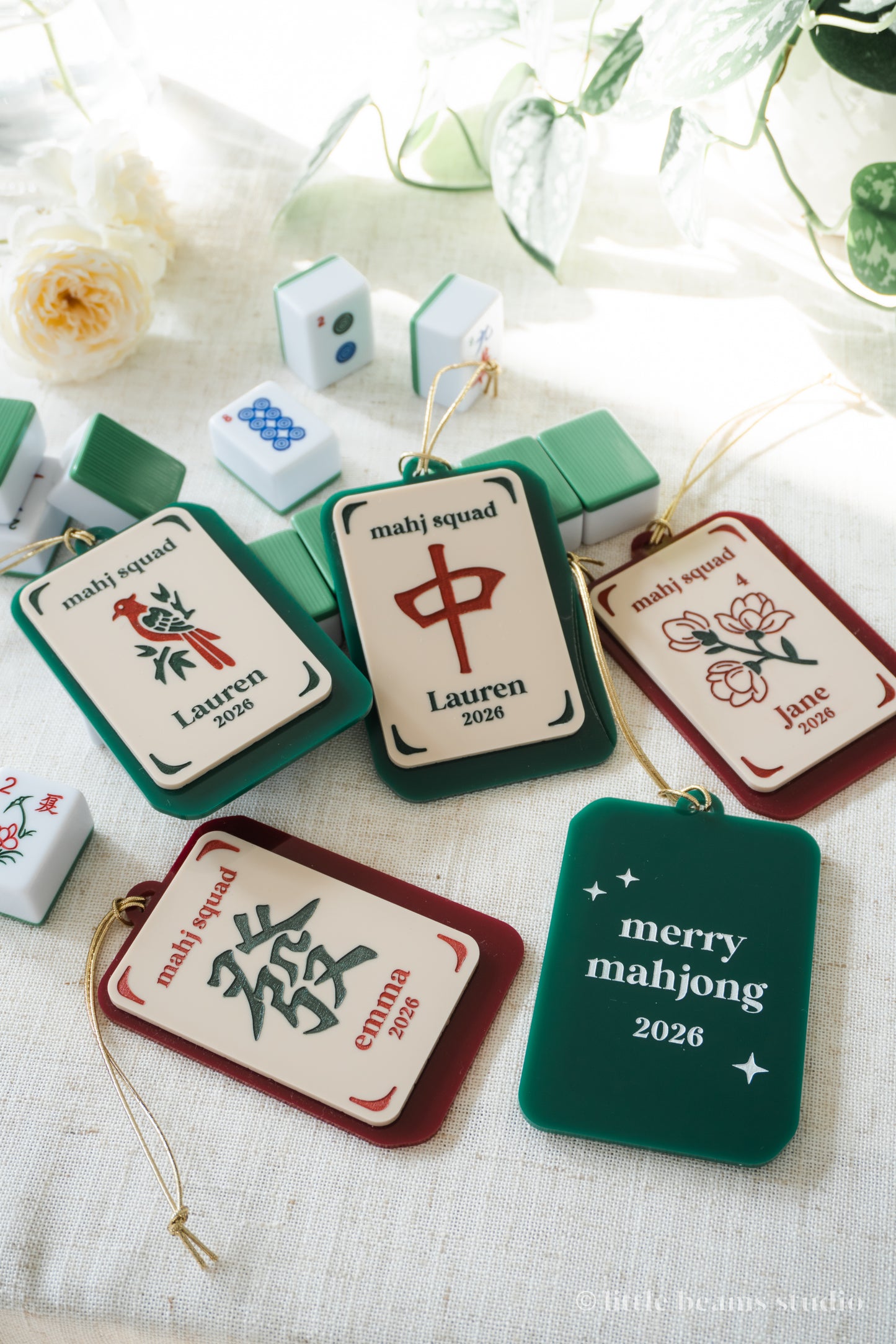 Personalized Mahjong Christas Ornament