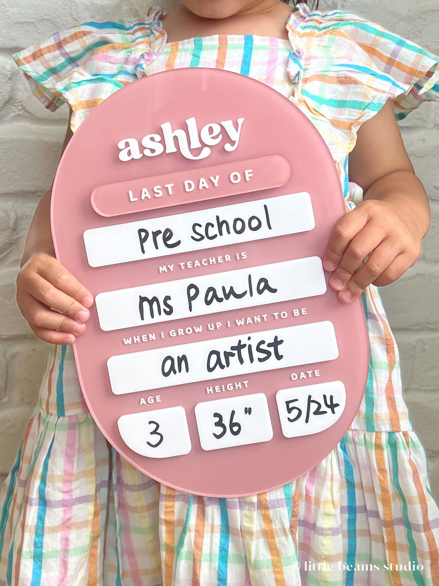 Oval Personalized First Day of School Sign