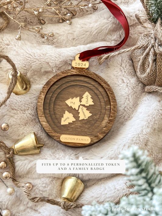 Personalized Family Christmas Ornament - Round