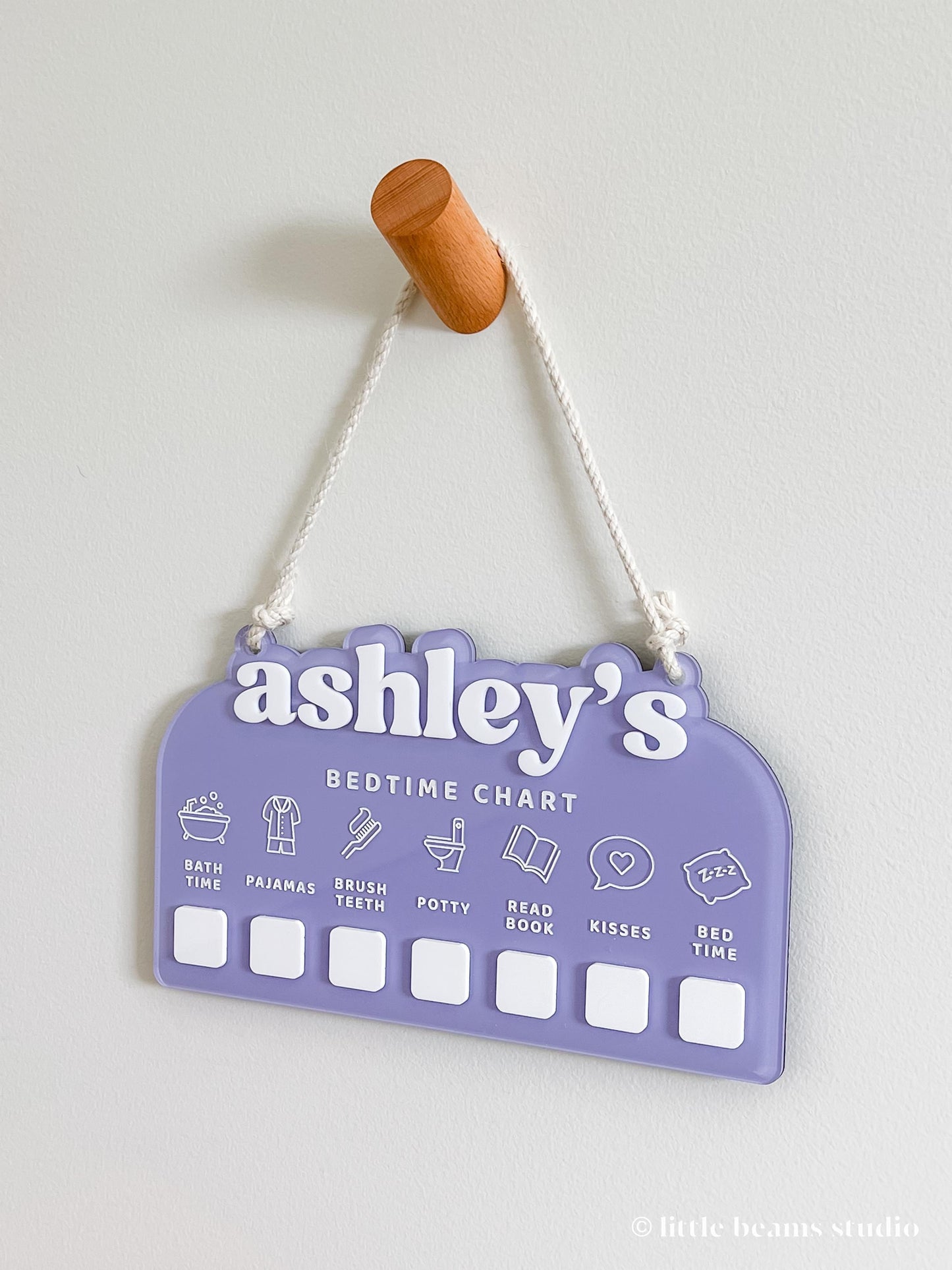 Personalized Acrylic Kids Bedtime Chart