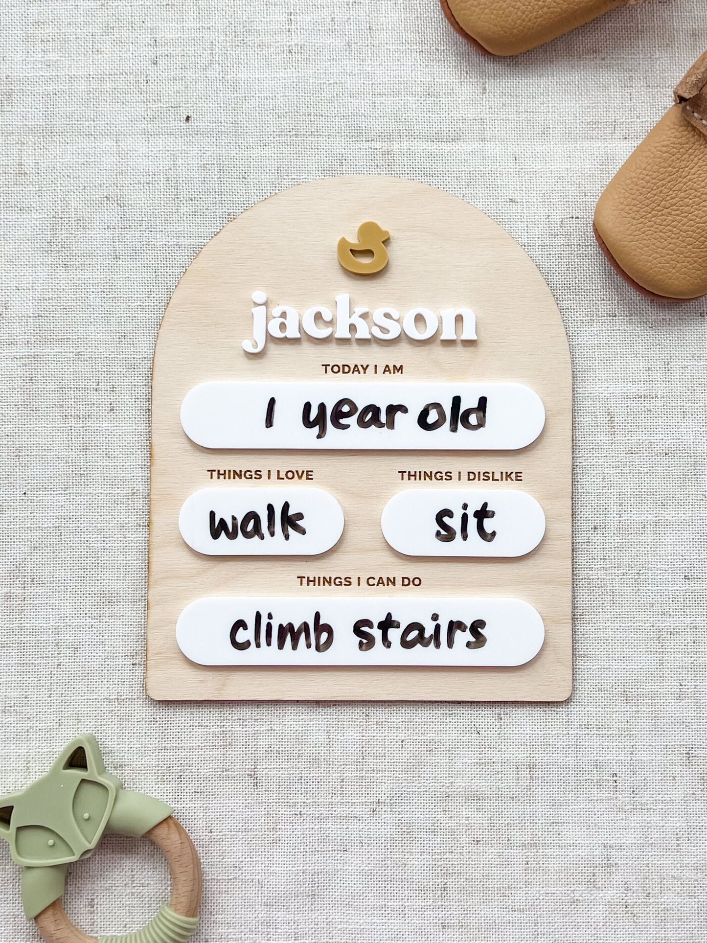 Duck Custom Baby Milestone Board