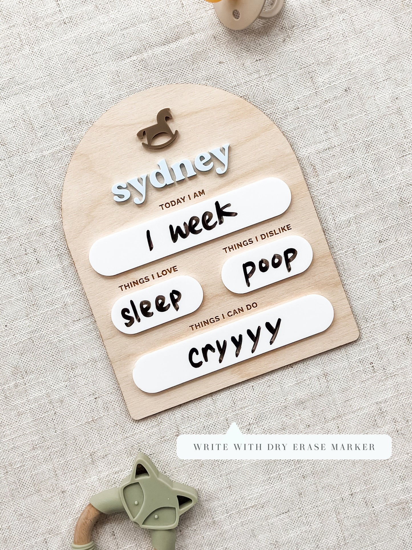 Horse Custom Baby Milestone Board