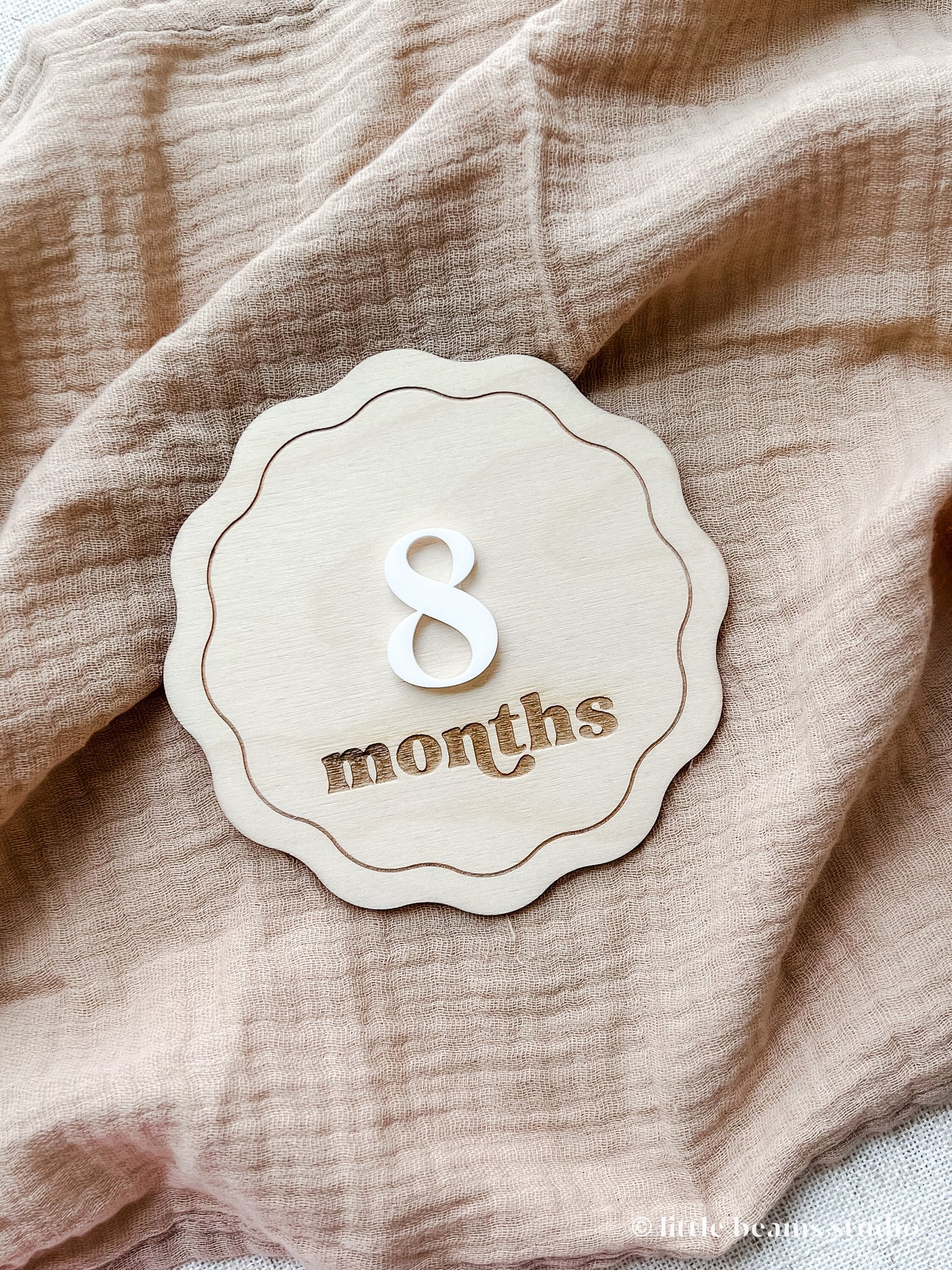 Wood Scallop Baby Milestone Sign
