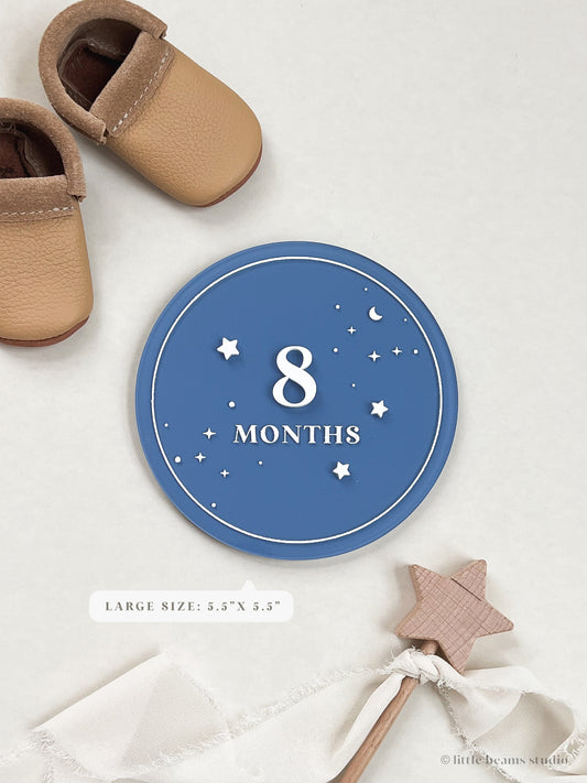 Acrylic Starry Night Round Baby Milestone Sign