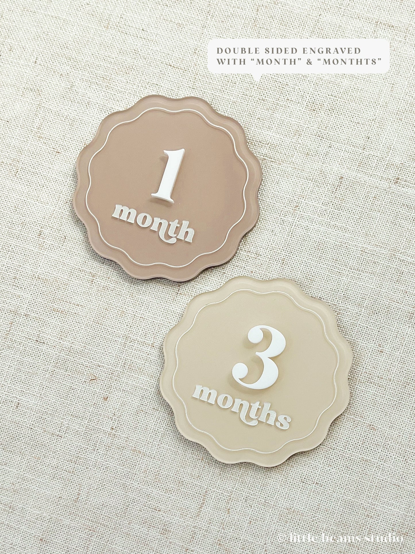 Acrylic Scallop Baby Milestone Cards