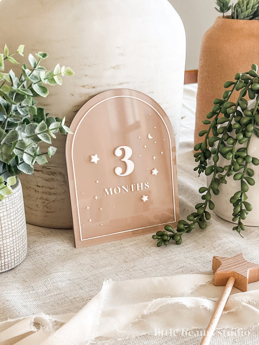 Acrylic Star Arch Baby Milestone Sign