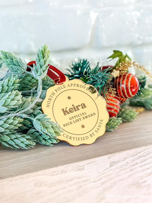 Personalized Santa Nice List Award