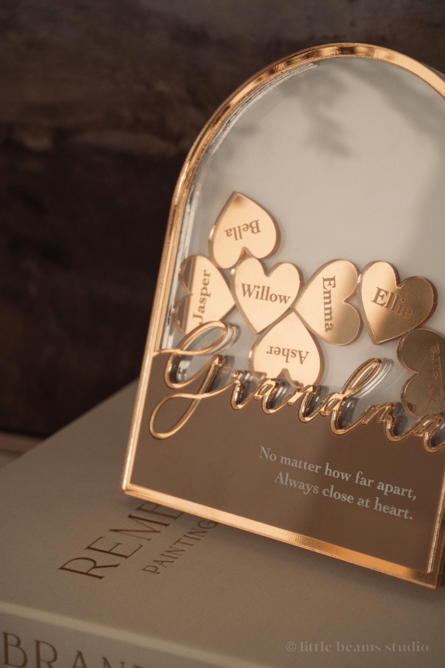Personalized Grandma’s Heart Tokens Keepsake Frame