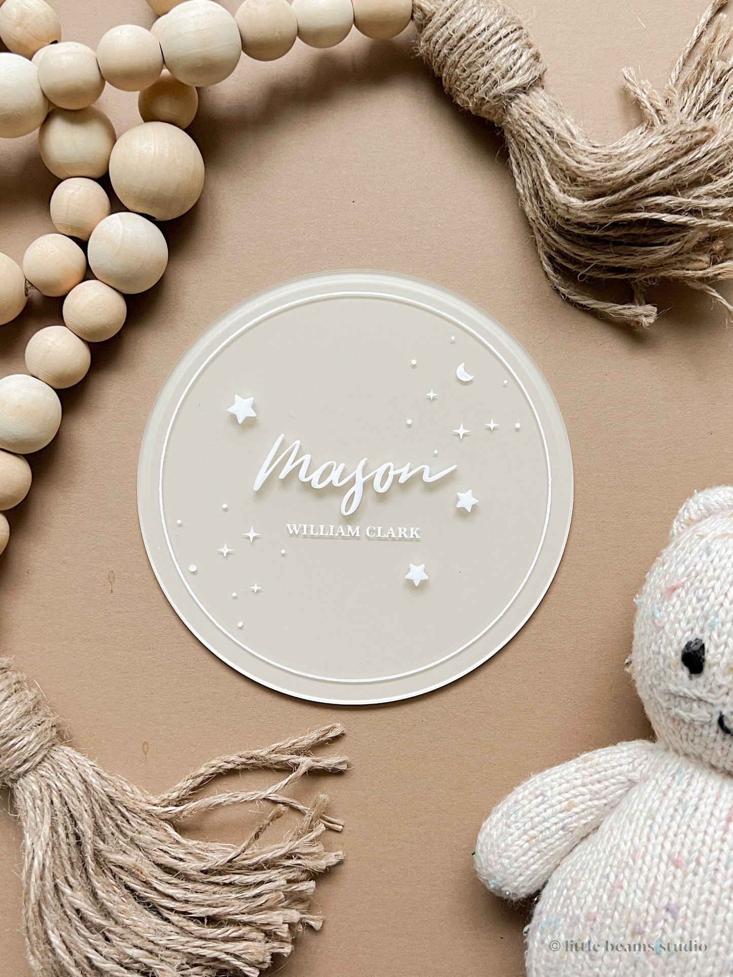 Acrylic Starry Night Round Baby Milestone Sign