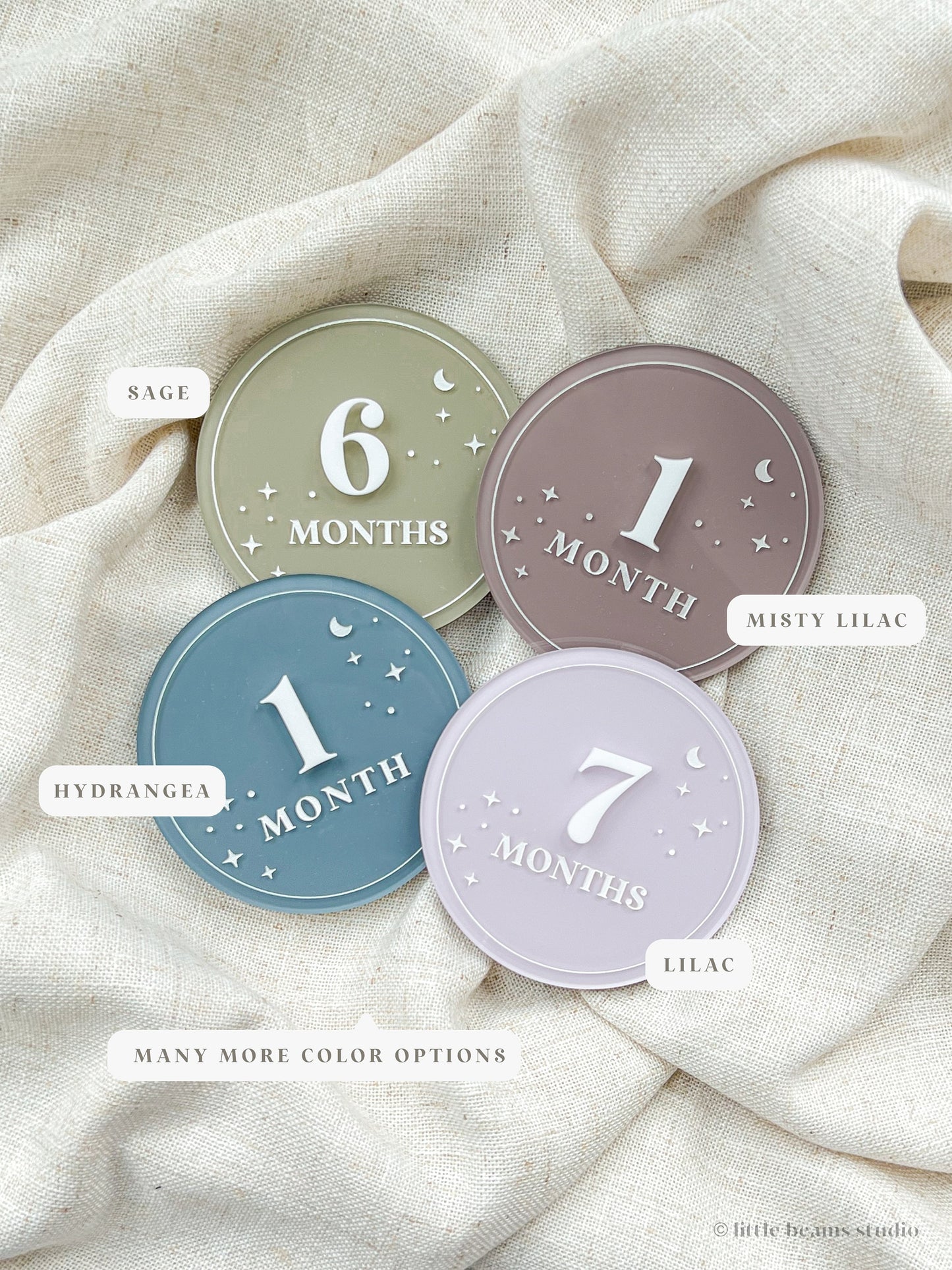 Acrylic Starry Night Round Baby Milestone Sign