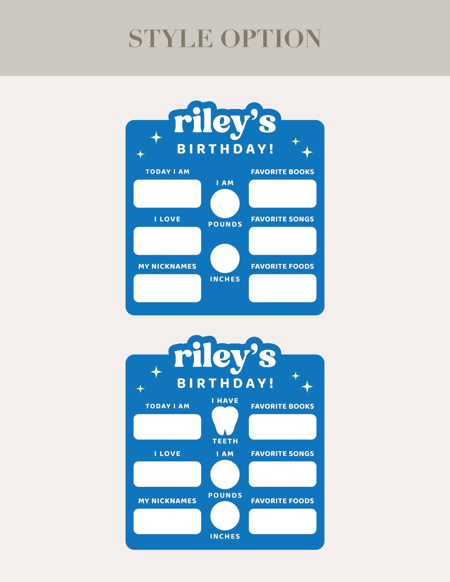 Minimalist Editable Birthday Milestone Board