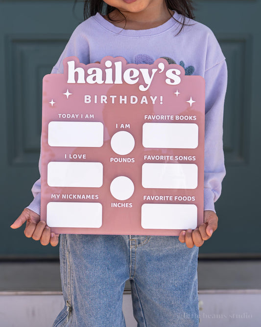 Minimalist Editable Birthday Milestone Board