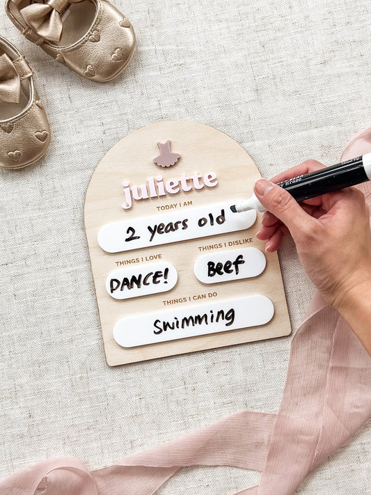 Tutu Custom Baby Milestone Board