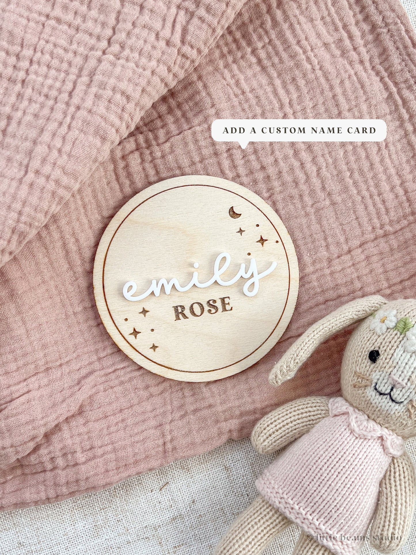 Starry Night Round Wood Monthly Milestone Cards