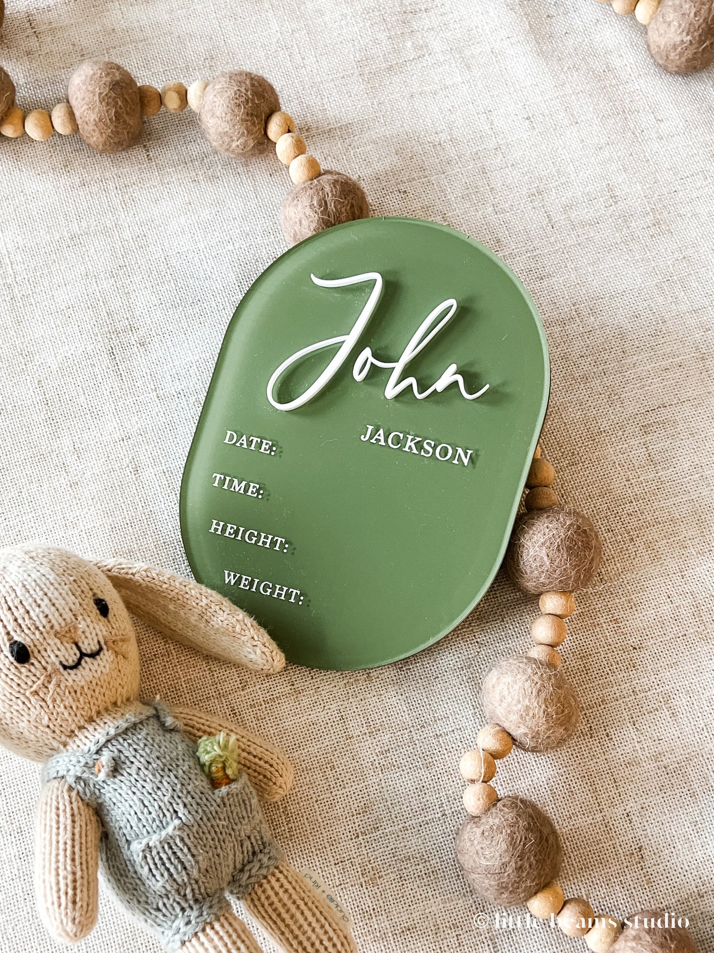 Acrylic Birth Stats Baby Announcement Sign