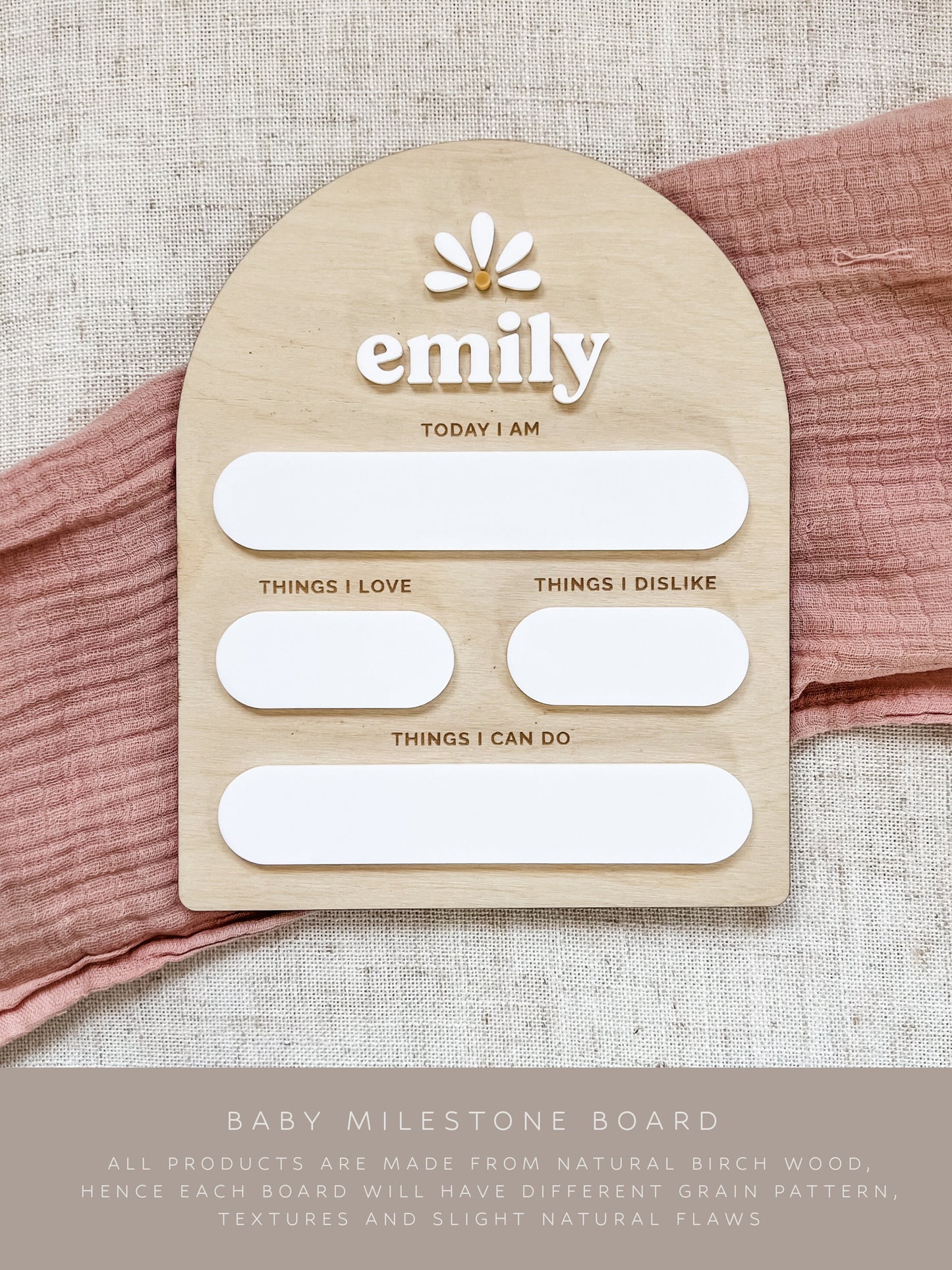 Daisy Custom Baby Milestone Board
