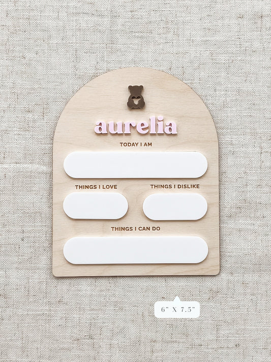 Teddy Bear Custom Baby Milestone Board