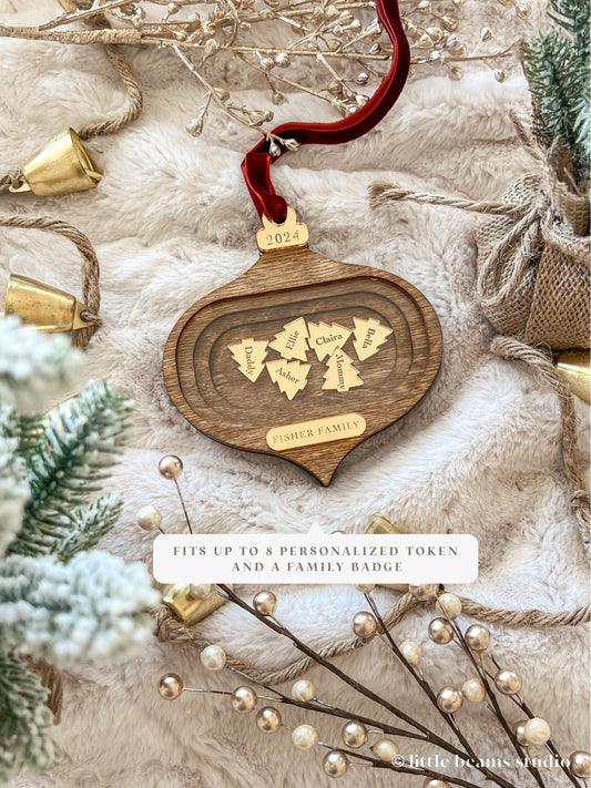 Personalized Family Christmas Shaker Ornament - Bauble