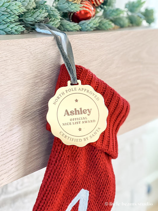 Personalized Santa Nice List Award