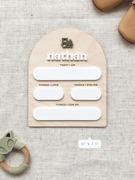 Rocket Custom Baby Milestone Board