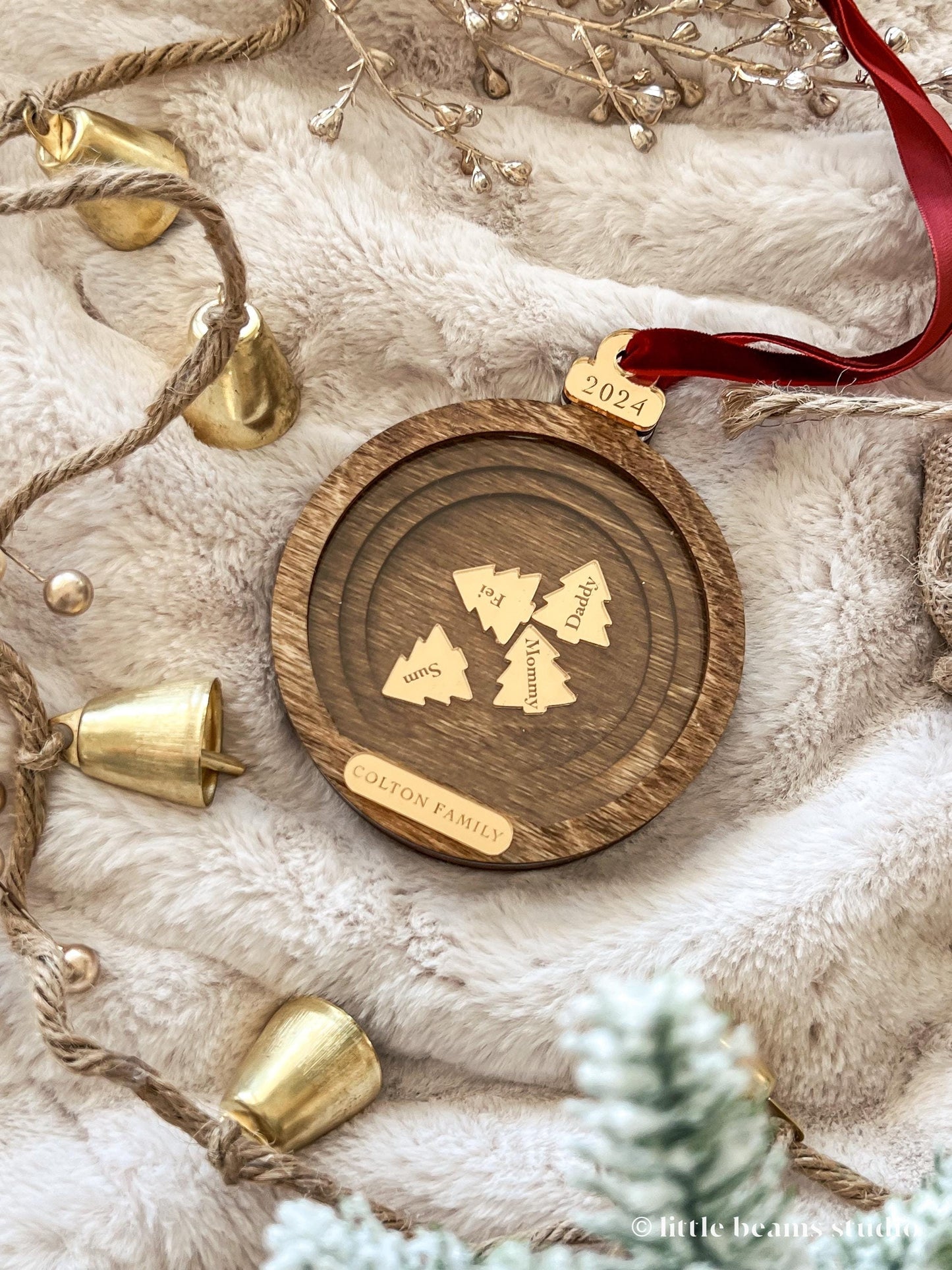 Personalized Family Christmas Ornament - Round