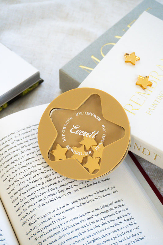 Personalized Kids Reward Jar With Star Tokens