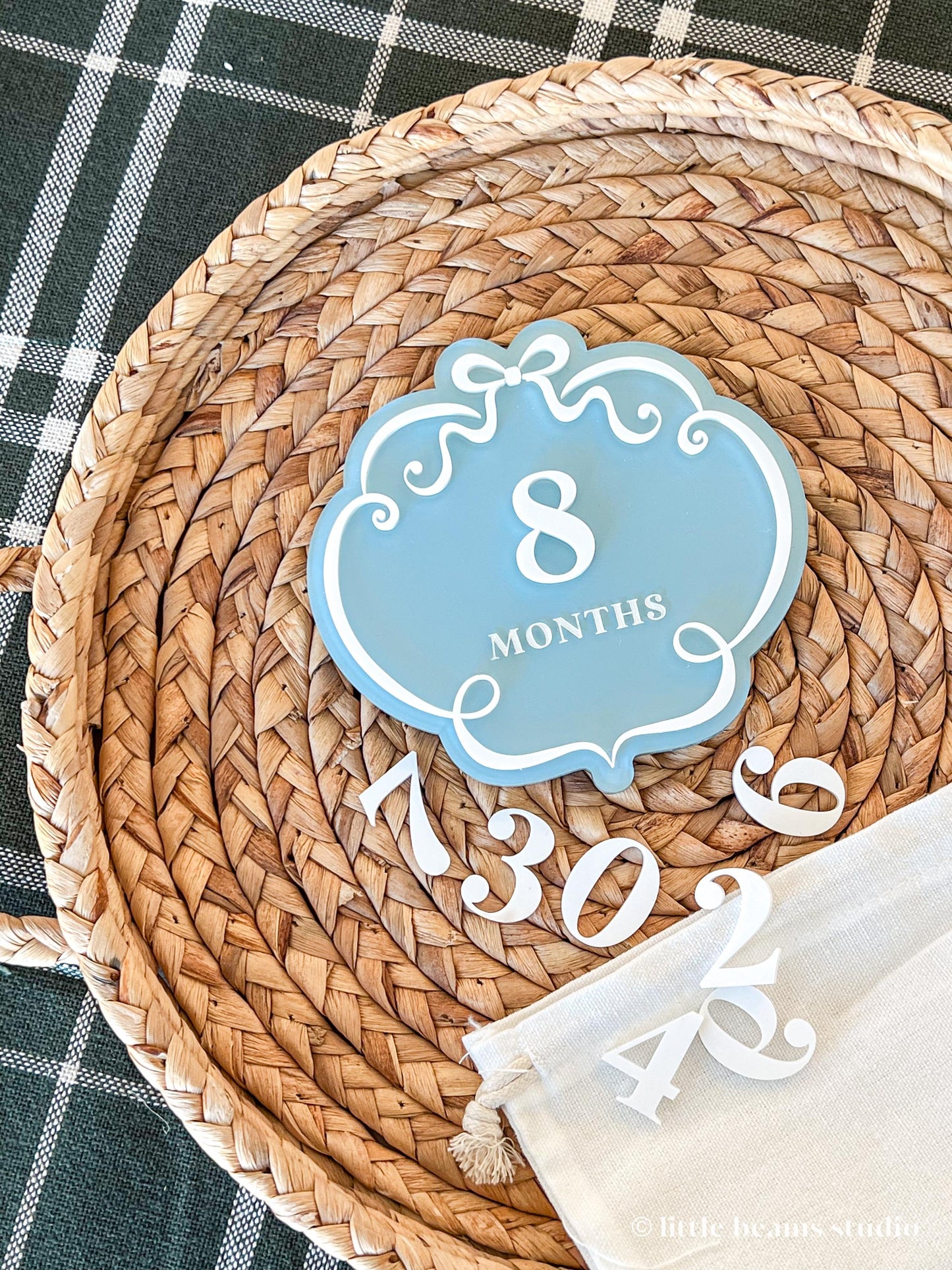 Acrylic Ribbon Baby Milestone Sign