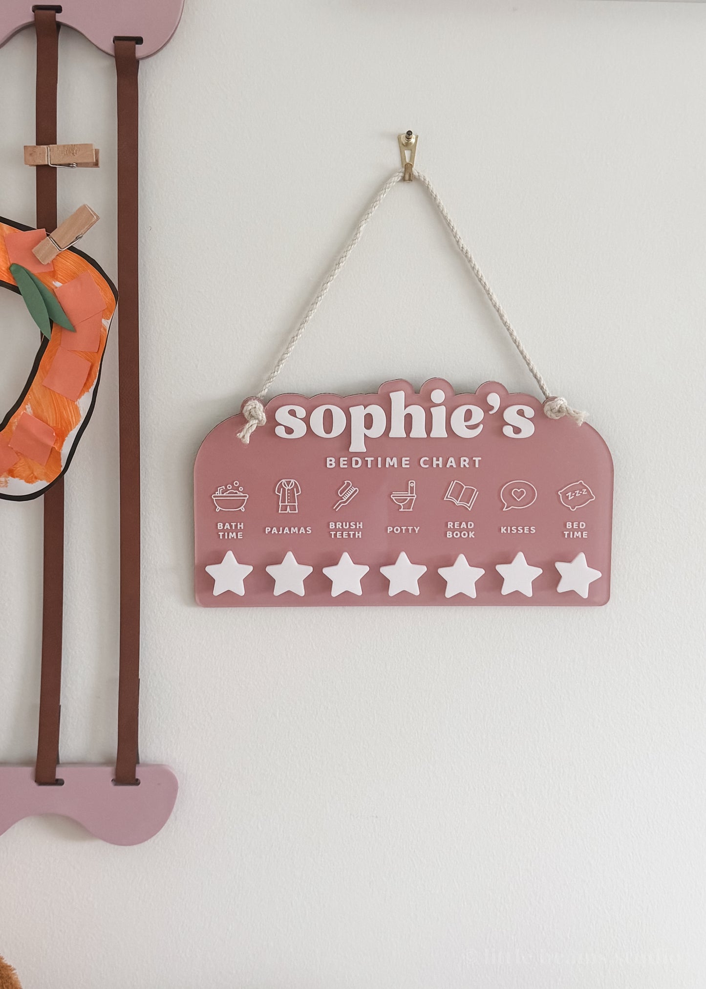 Personalized Acrylic Kids Bedtime Chart - Star