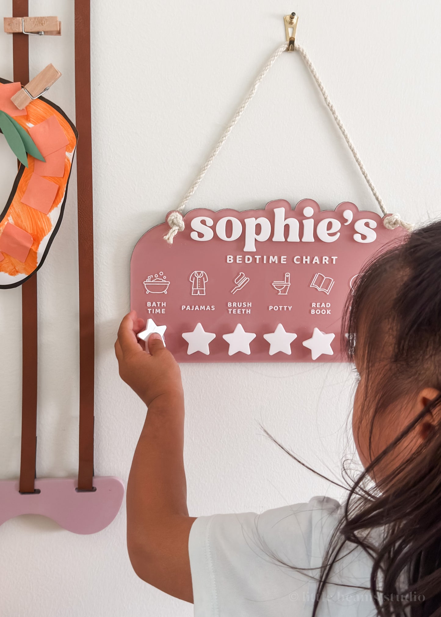 Personalized Acrylic Kids Bedtime Chart - Star