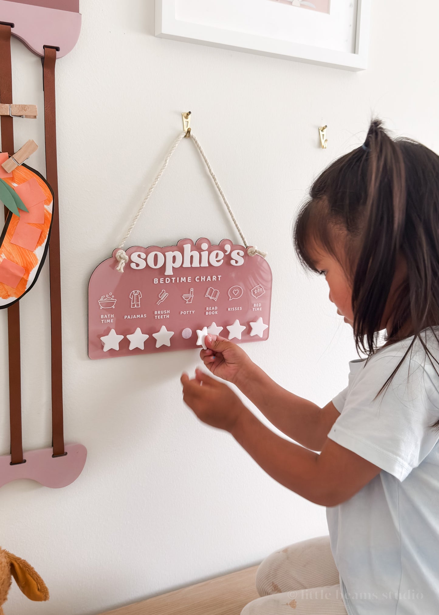 Personalized Acrylic Kids Bedtime Chart - Star