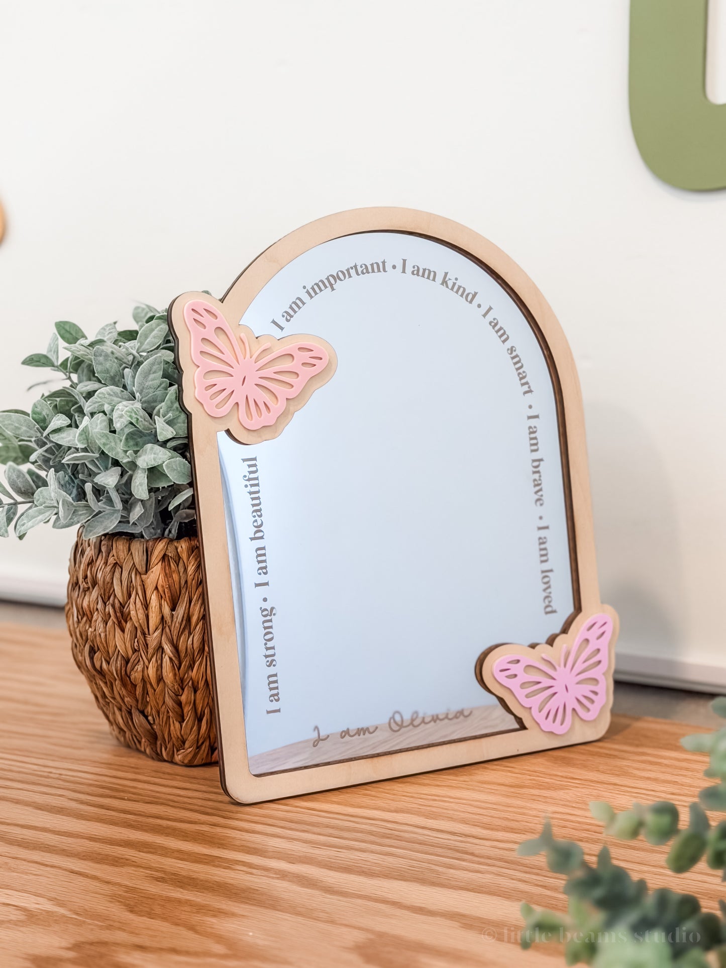 Personalized Daily Affirmation Mirror - Butterfly