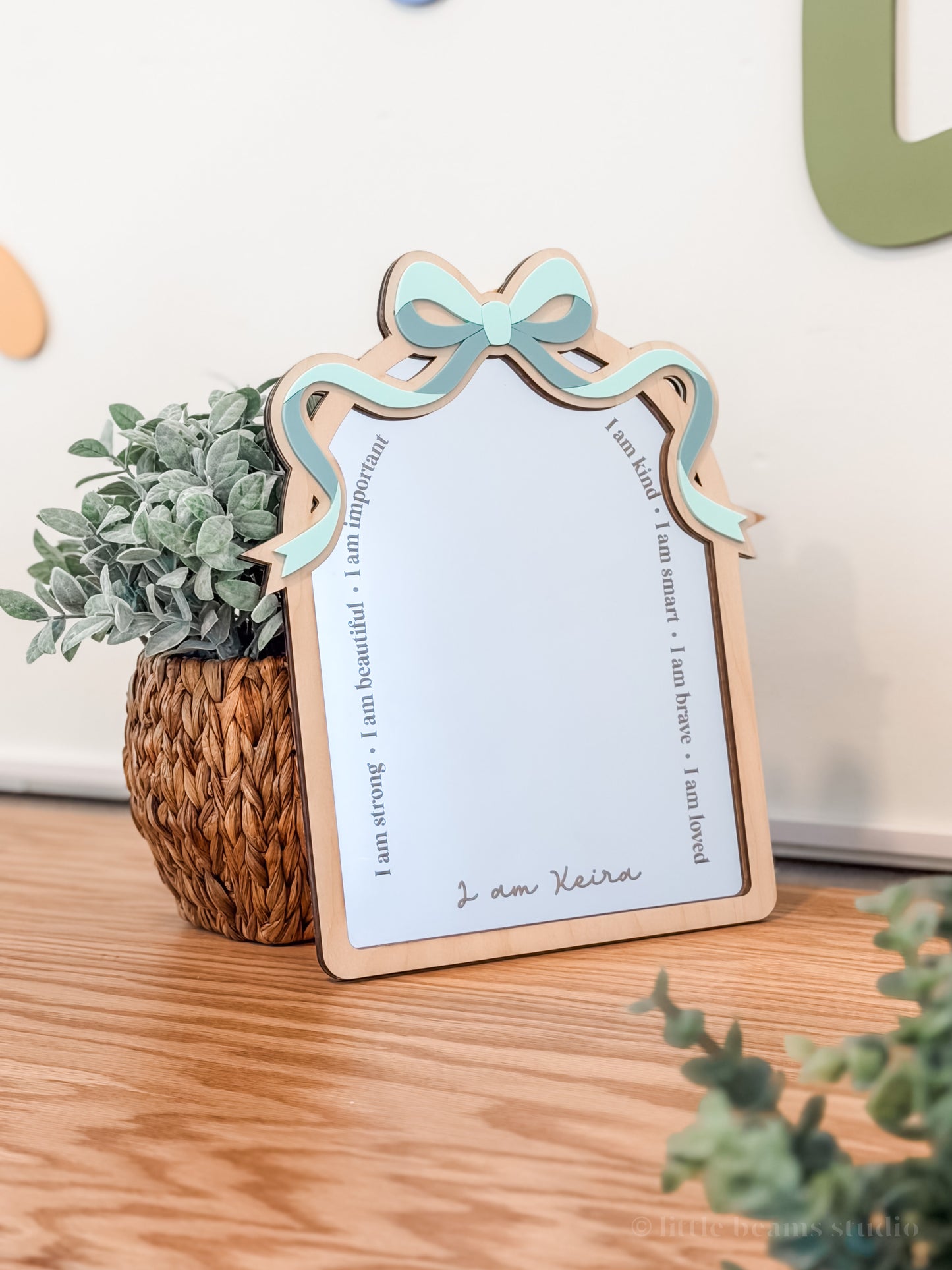 Personalized Daily Affirmation Mirror - Bow