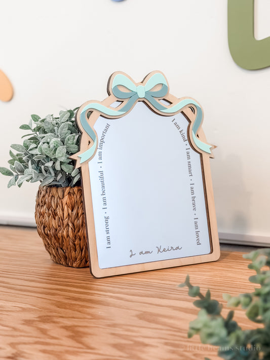 Personalized Daily Affirmation Mirror - Bow
