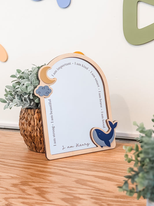 Personalized Daily Affirmation Mirror - Whale