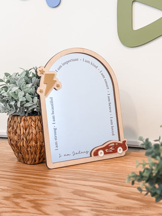 Personalized Daily Affirmation Mirror - Racecar