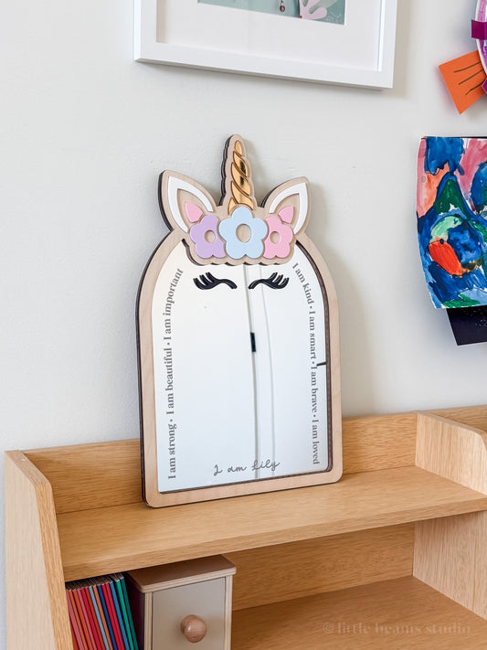 Personalized Daily Affirmation Mirror - Unicorn