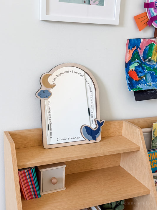 Personalized Daily Affirmation Mirror - Whale