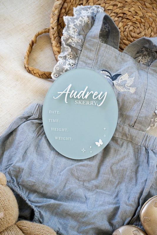 Butterfly Baby Birth Stat Sign