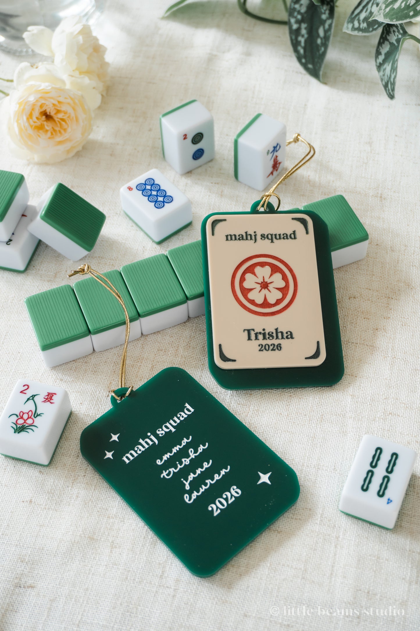 Personalized Mahjong Christas Ornament
