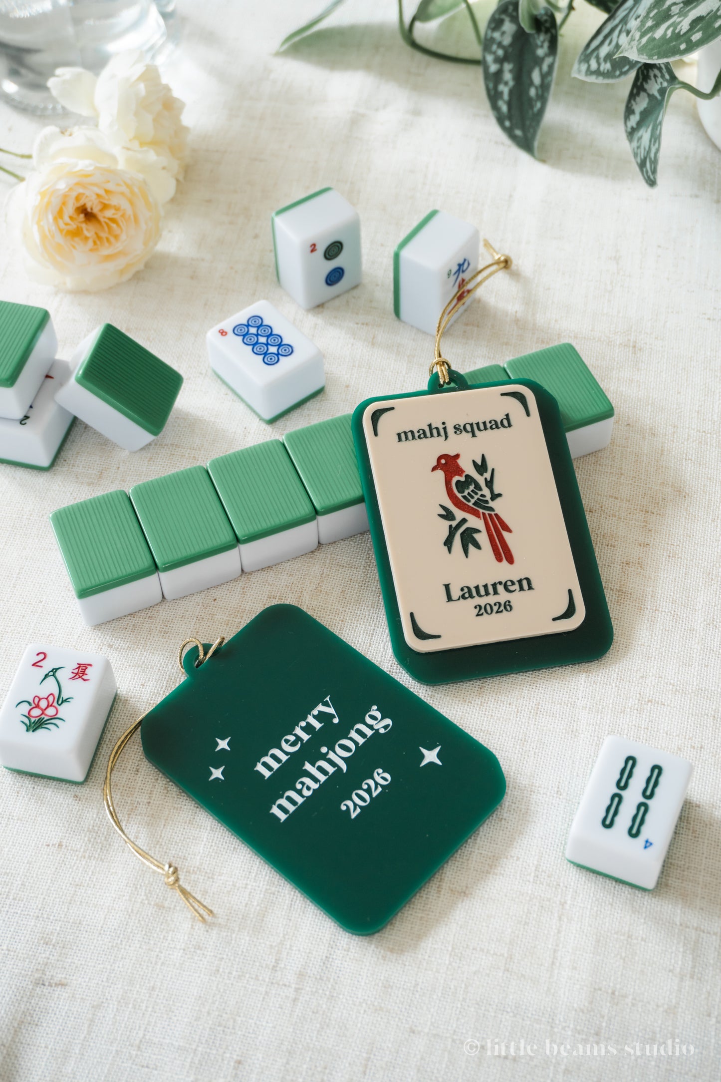 Personalized Mahjong Christas Ornament