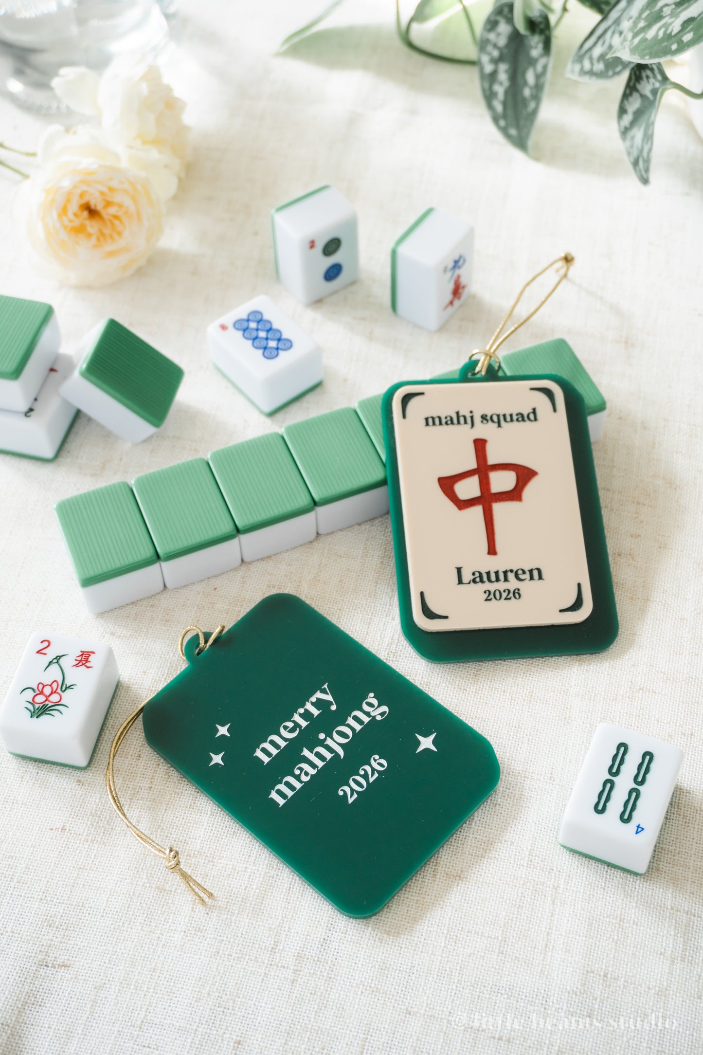 Personalized Mahjong Christas Ornament