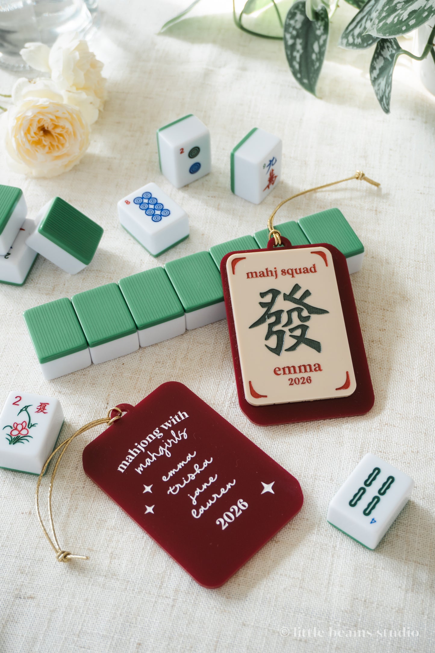 Personalized Mahjong Christas Ornament
