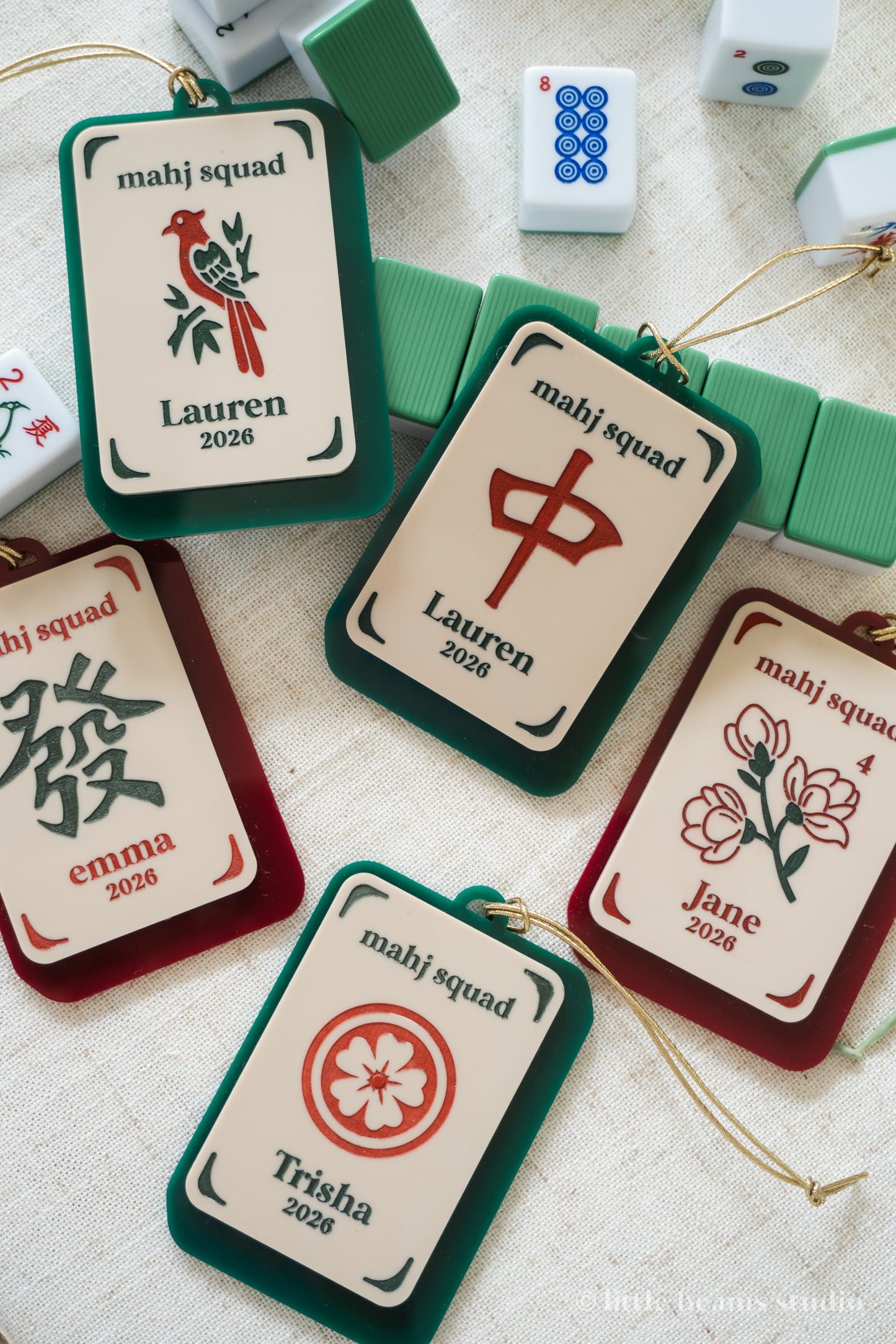 Personalized Mahjong Christas Ornament