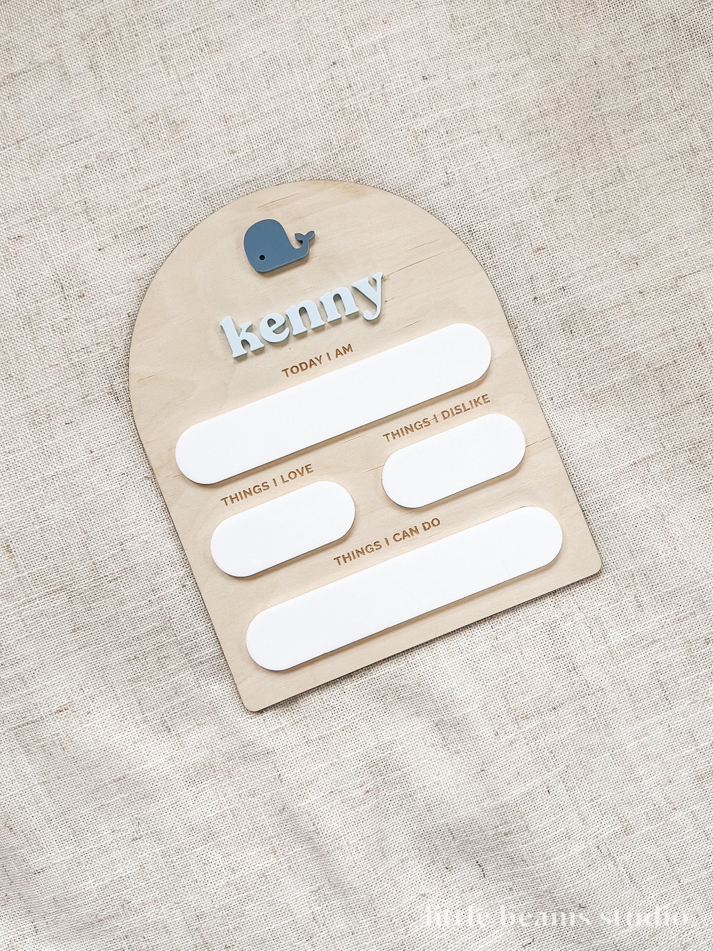 Whale Custom Baby Milestone Board