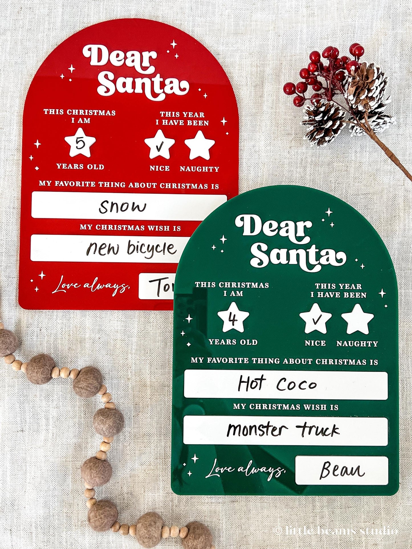 Dear Santa Christmas Wish List Sign