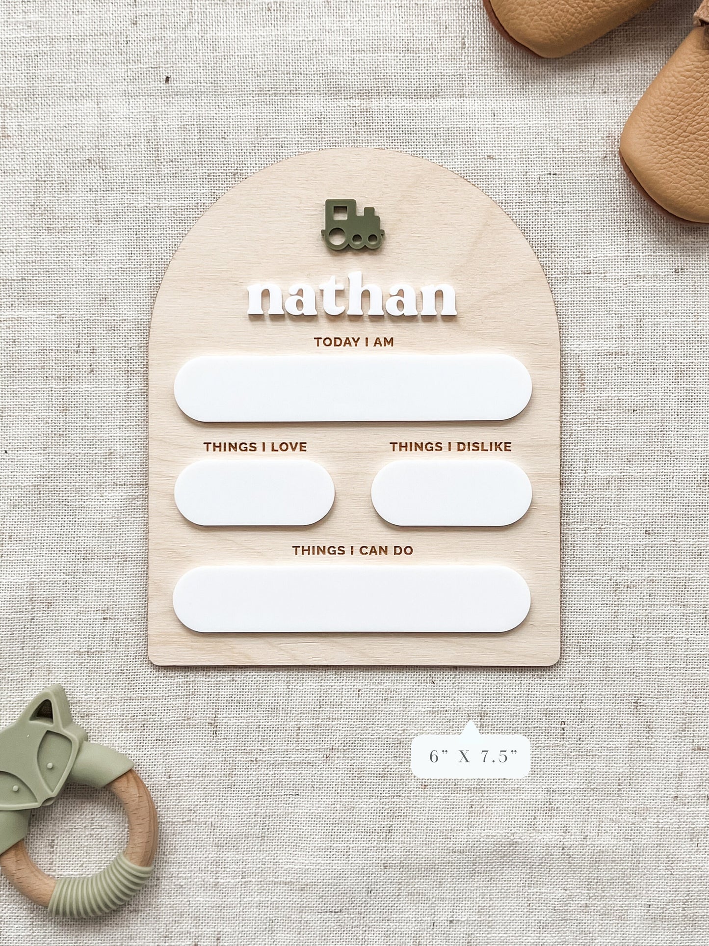 Train Custom Baby Milestone Board