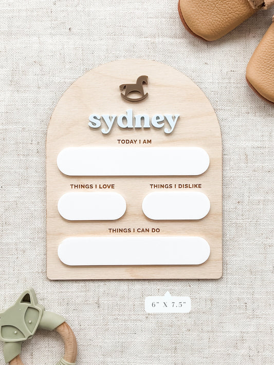 Horse Custom Baby Milestone Board