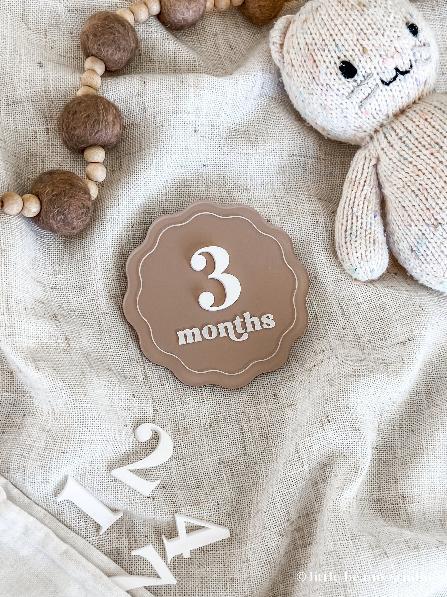 Acrylic Scallop Baby Milestone Cards